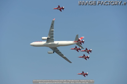 2014-09-06 Payerne Air14 2159 Airbus A330-343 - Patrouille Suisse - Northrop F-5 Tiger II
